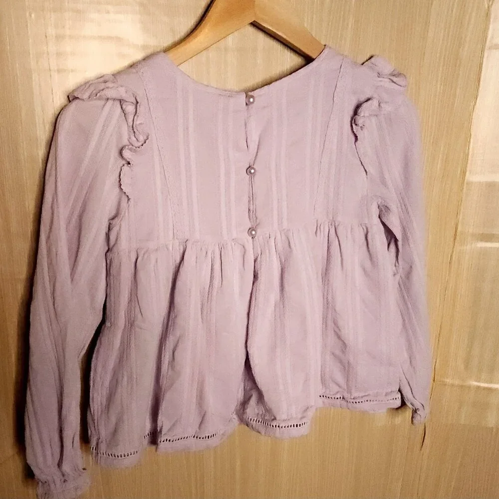 Max Studio Kids Girls Ligh Purple Long Sleeve Blouse 11-12